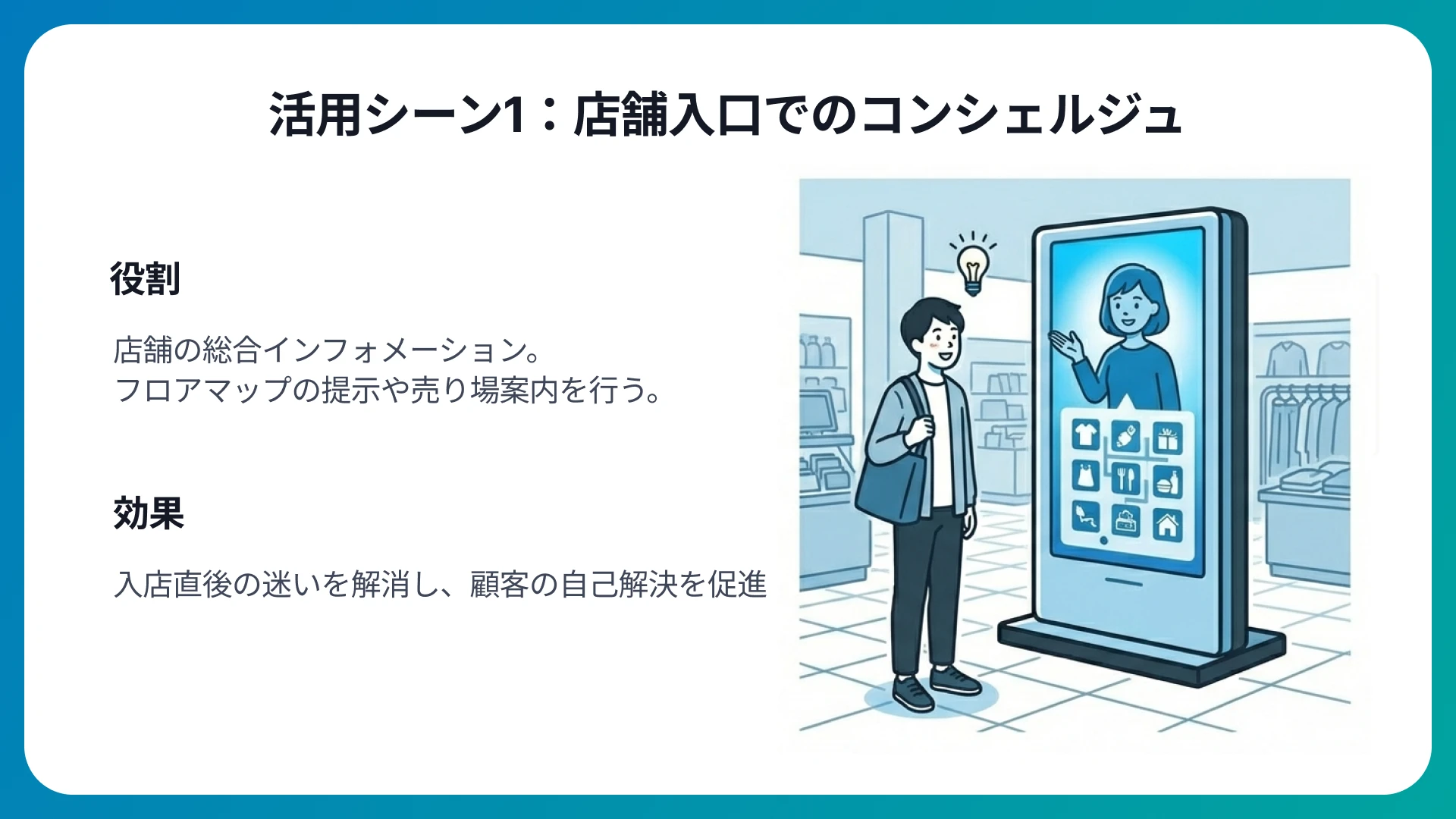 店舗入口でのコンシェルジュ